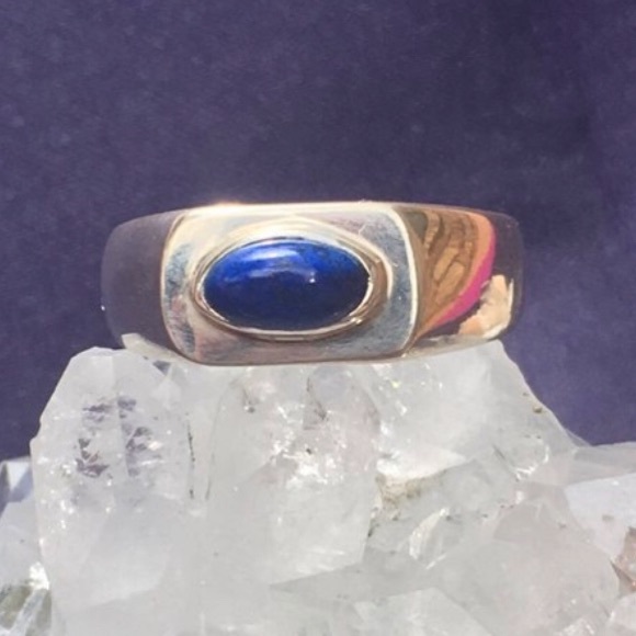 🙌🏾 Handmade Lapis Lazuli 92.5 Silver Ring - Picture 3 of 5